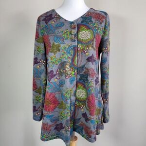 Papa Vancouver Sweater Womens‎ Small Colorful Floral Dopamine Fun Floral Knit